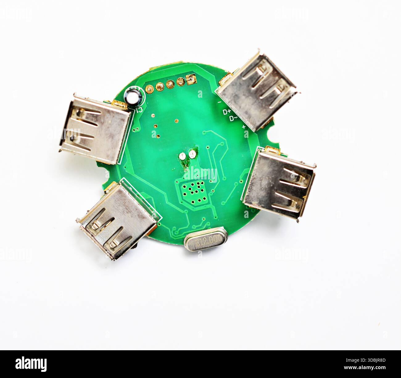 usb hub circuit board connecting peripheral devices theme , Stock Photo