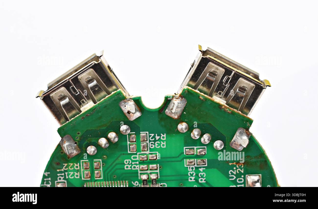 usb hub circuit board connecting peripheral devices theme , Stock Photo