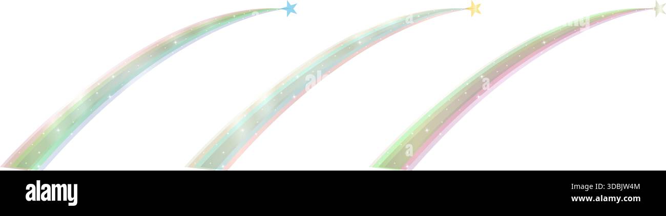 Translucent rainbow with star. Vector template on a transparent background Stock Vector