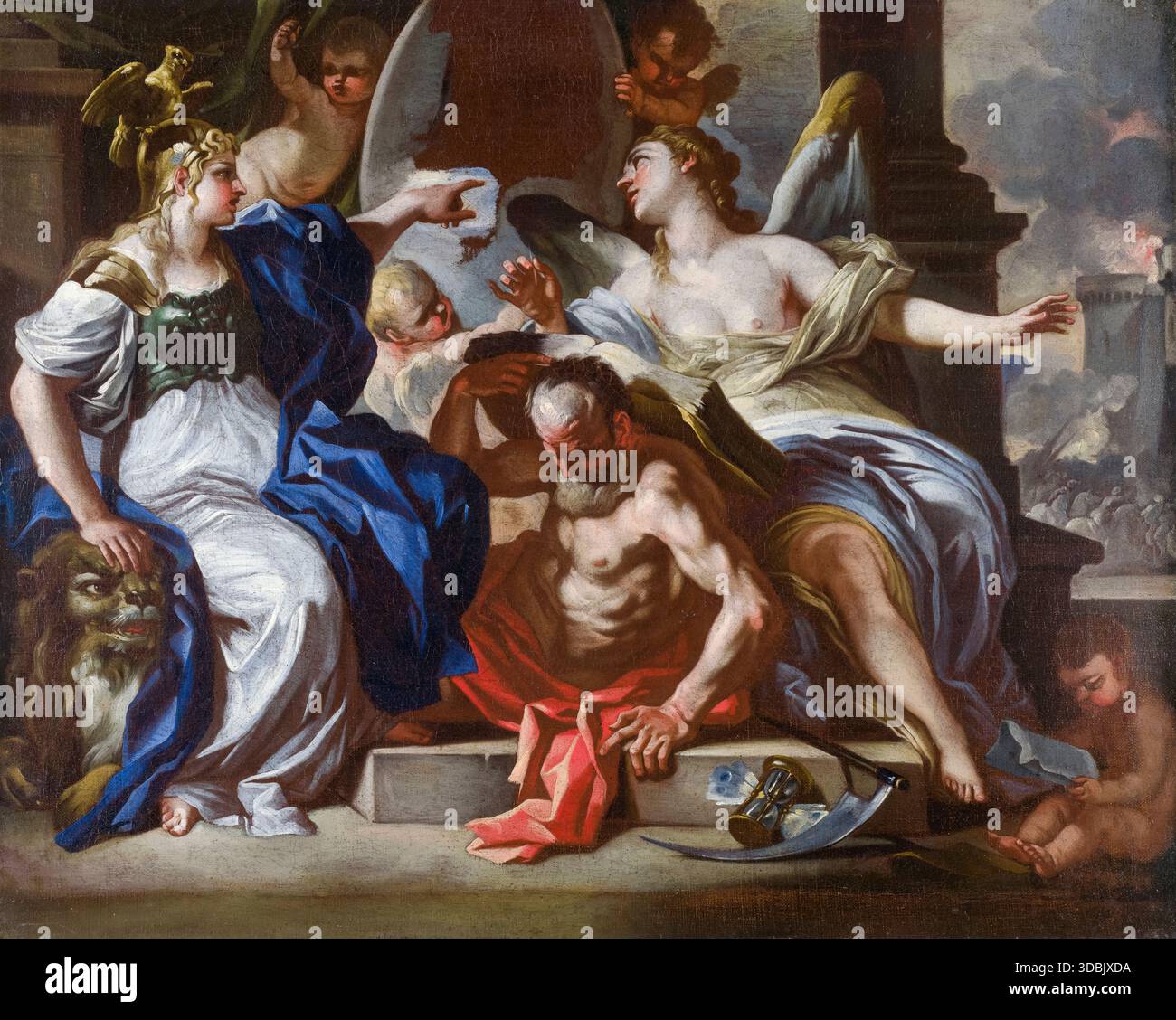 An Allegory of Louis XIV (oil sketch), painting in oil on canvas by Francesco Solimena, circa 1700 Stock Photo