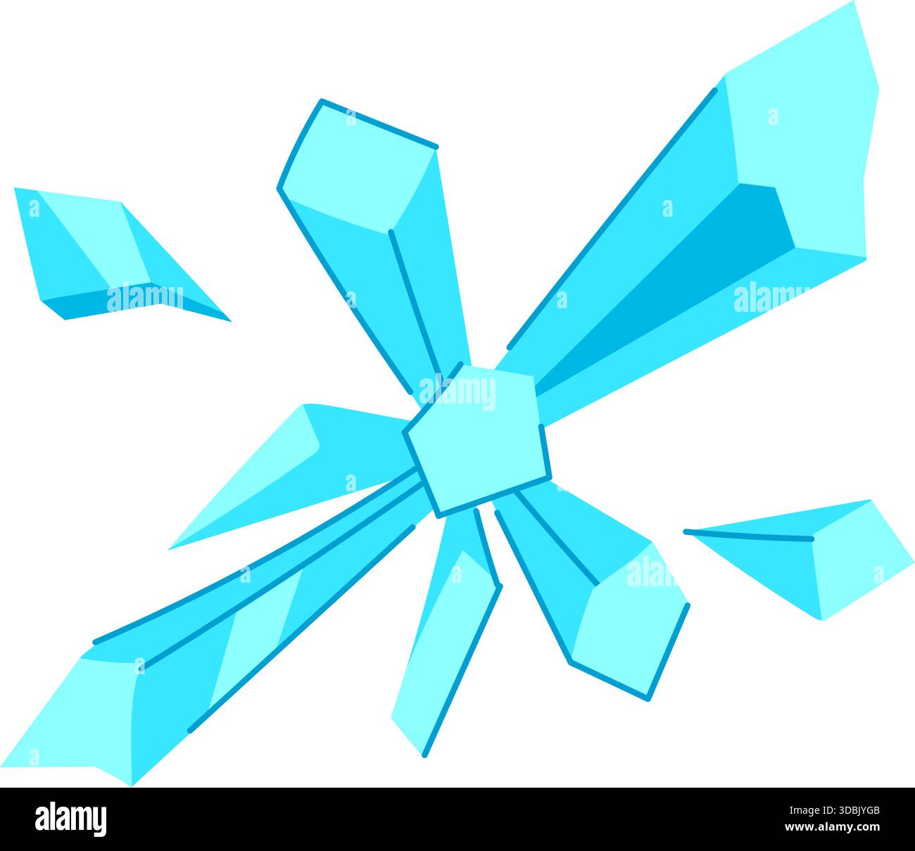 Ice blast spreading energy and freezing crystals Stock Vector