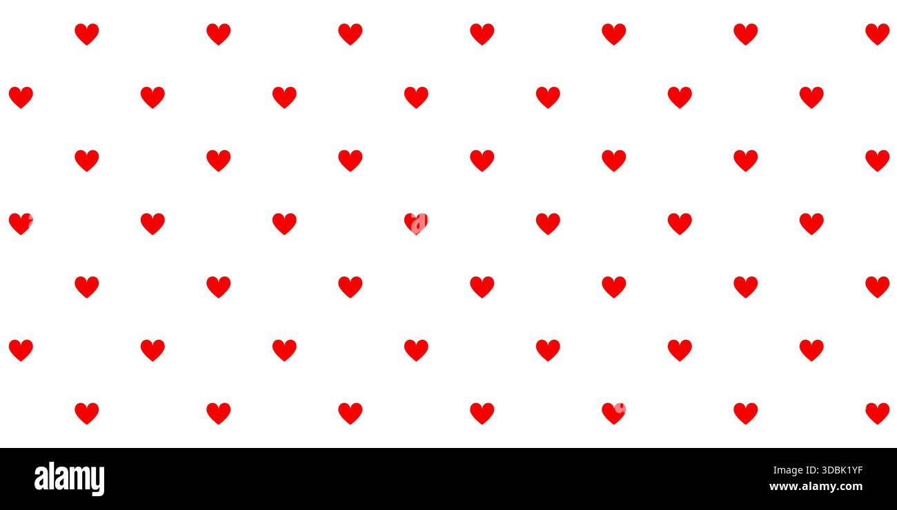 Simple red heart icons seamless pattern. Valentine's Day vector background Stock Vector