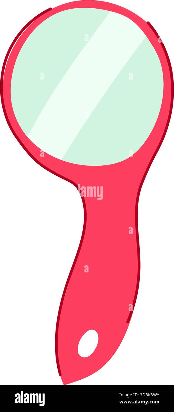 Red handheld personal accessory with reflective surface Stock Vector
