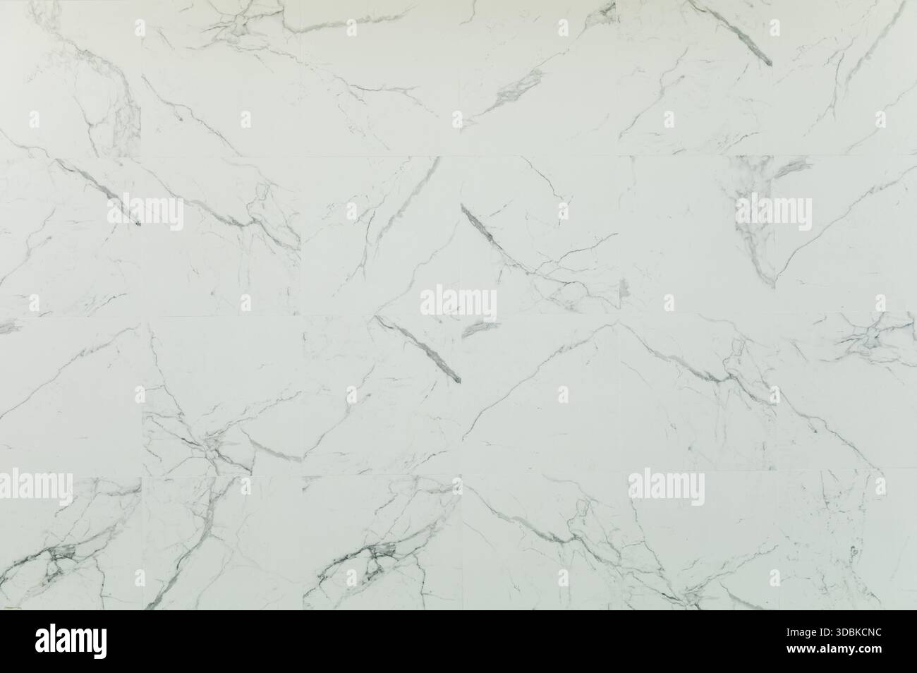 Elegant white marble tiled surface with grey veins Stock Photo