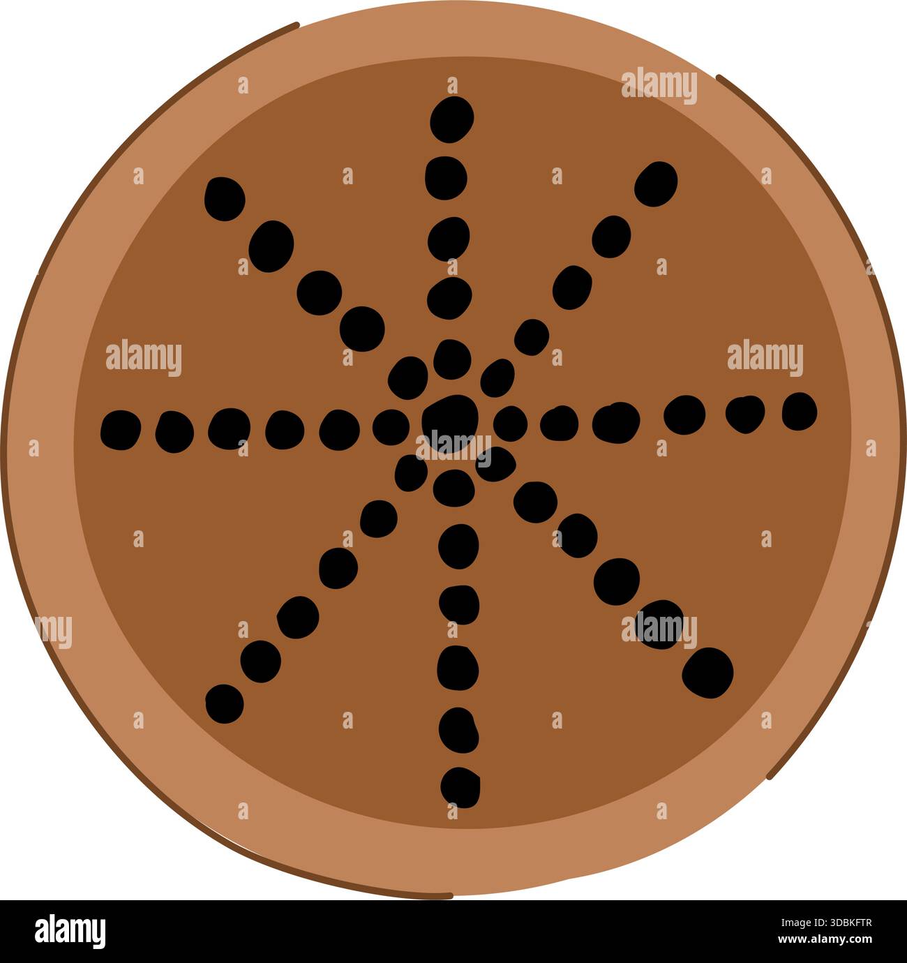 Ornate manhole cover illustration with radiating dot pattern Stock Vector