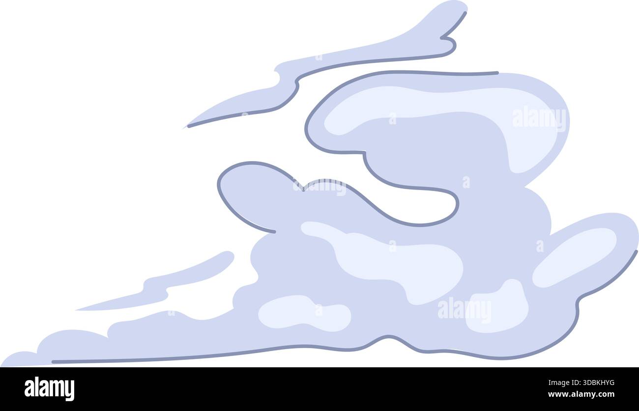 Dynamic smoke cloud cartoon vector illustration Stock Vector Image ...