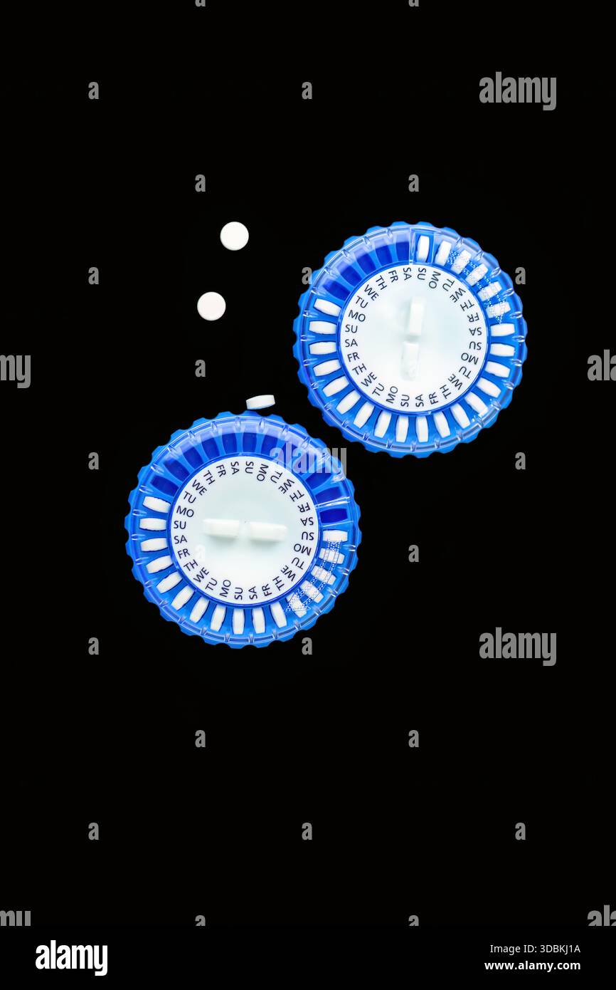 Pill dispenser Stock Photo