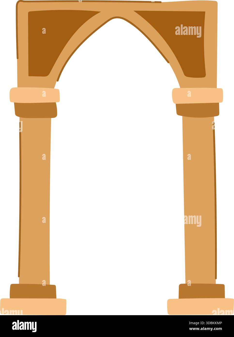 Ancient architectural archway with columns illustration Stock Vector