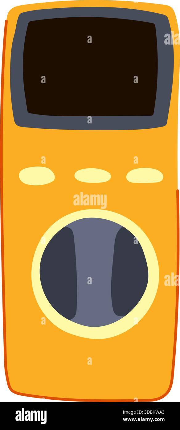 Yellow multimeter measuring electricity electrical circuit power Stock Vector