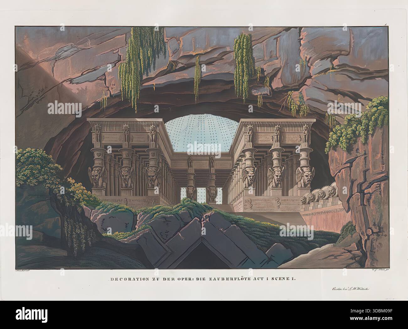 Karl Friedrich Schinkel Stage Design for Die Zauberflte 1849 Romantic ...