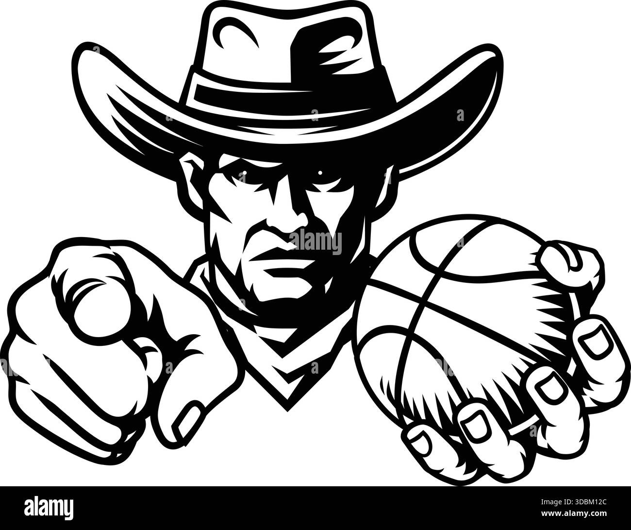 Cowboy Man Basketball Cowboys Sports Team Mascot Stock Vector Image \u0026 Art -  Alamy, image size:1300x1091