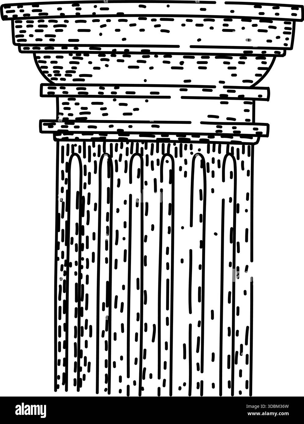 Ancient architectural column capital element line art illustrating ...