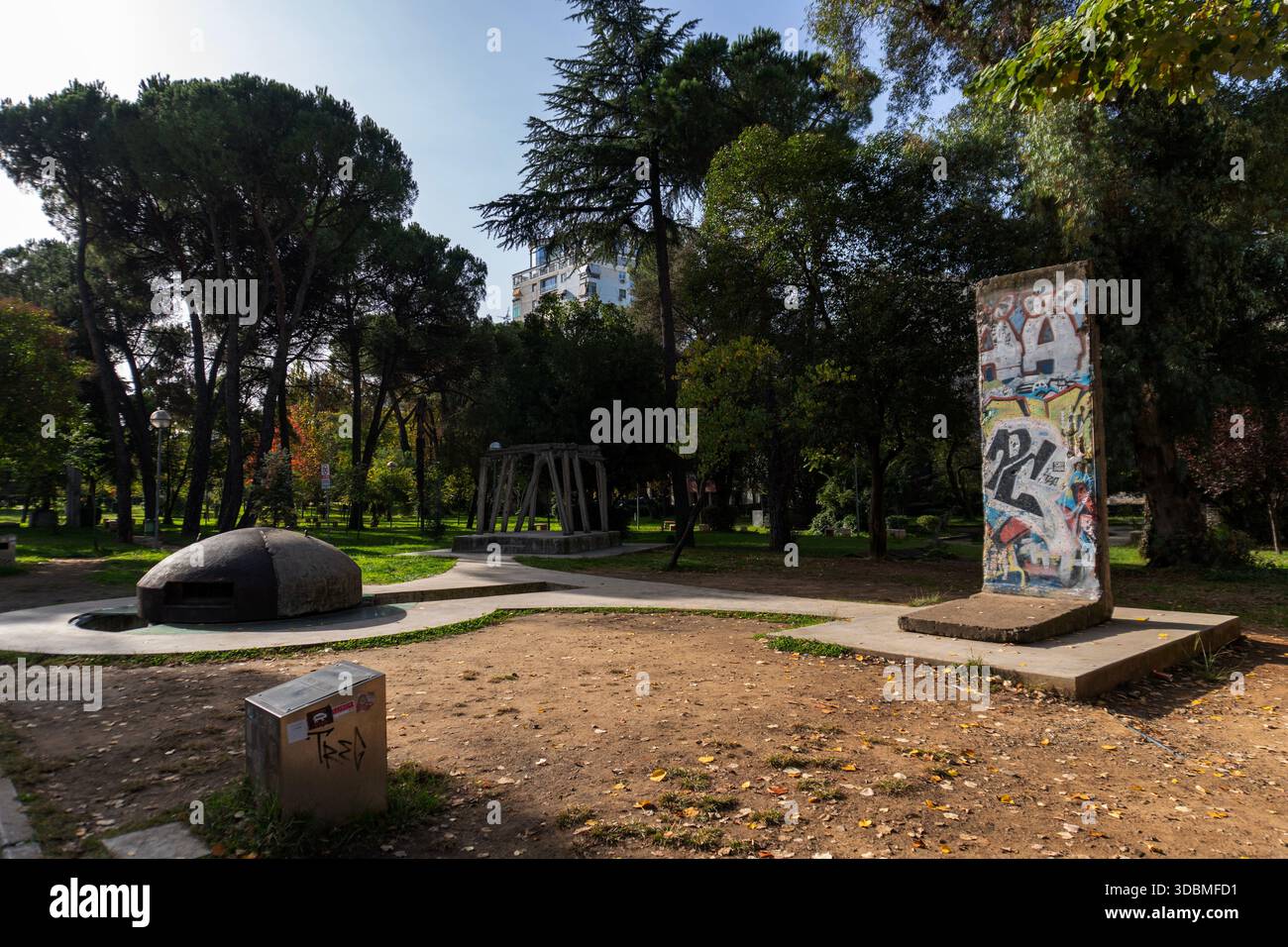 The Checkpoint Memorial (known as PostBllok) in Tirana, Albania - Stock Image