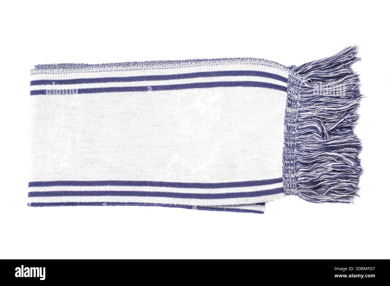 Scarf with fringe isolated on white background Stock Photo