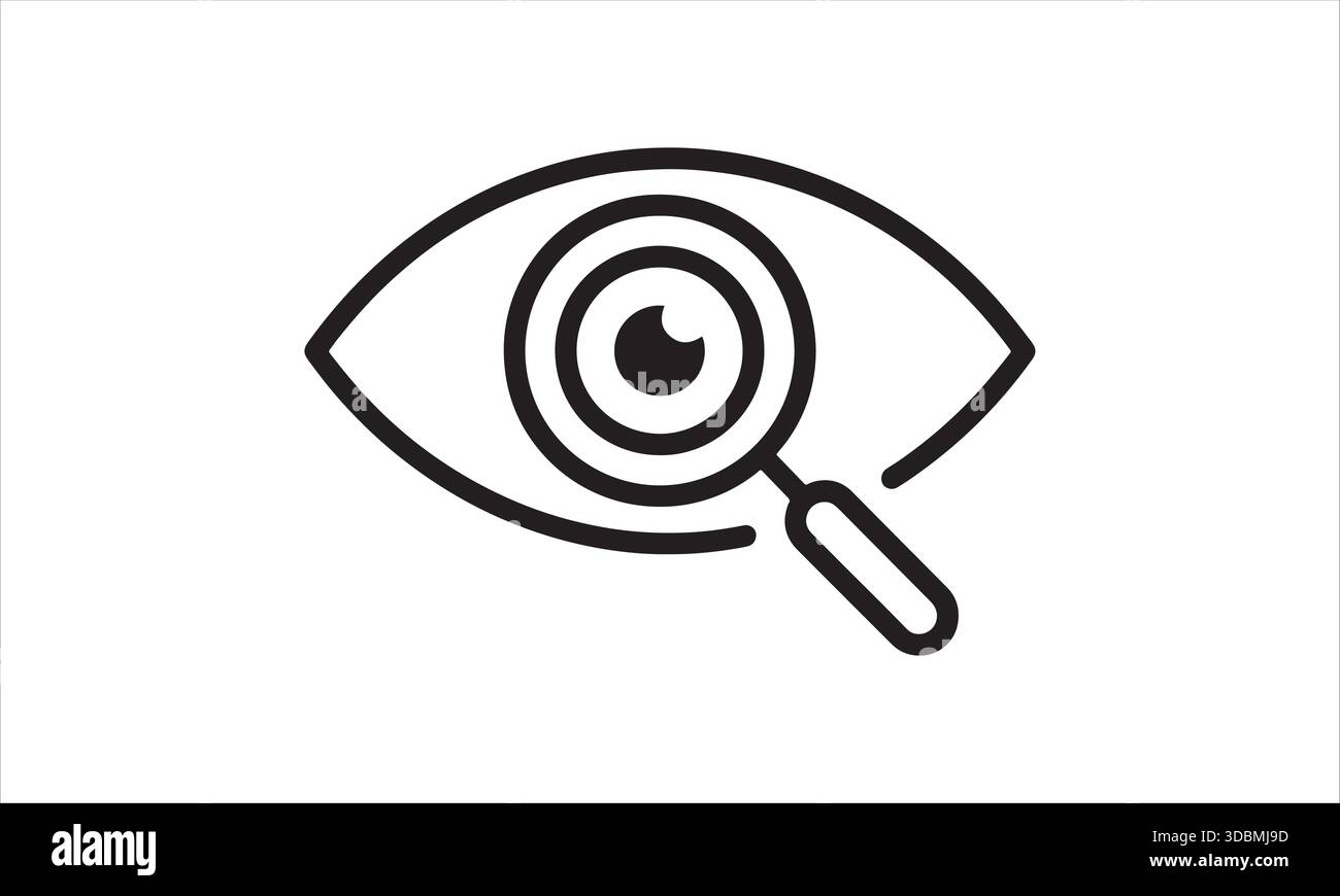 Magnifier with Eye Icon – Search Vision Inspection Analysis Symbol ...