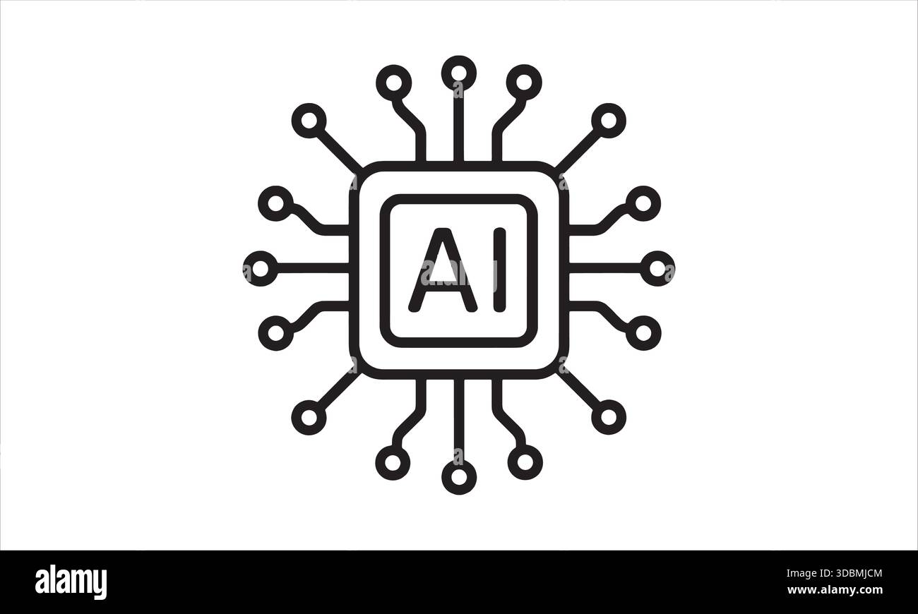 Artificial Intelligence AI Processor Chip Vector Icon – Smart ...