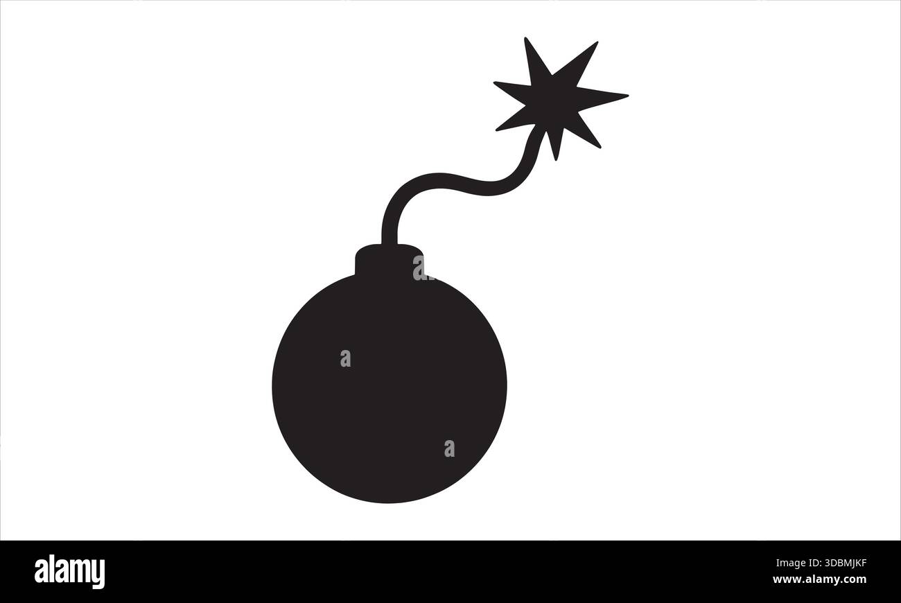 Bomb Silhouette Icon Isolated Black Vector Stock Vector