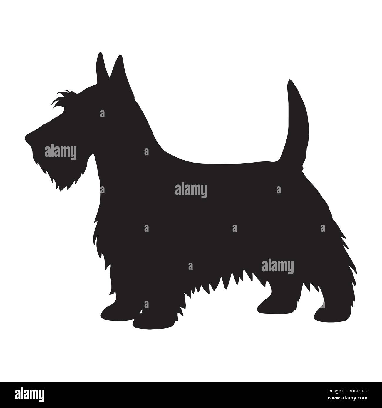 Scottish Terrier Dog Silhouette Isolated Vector Icon Stock Vector