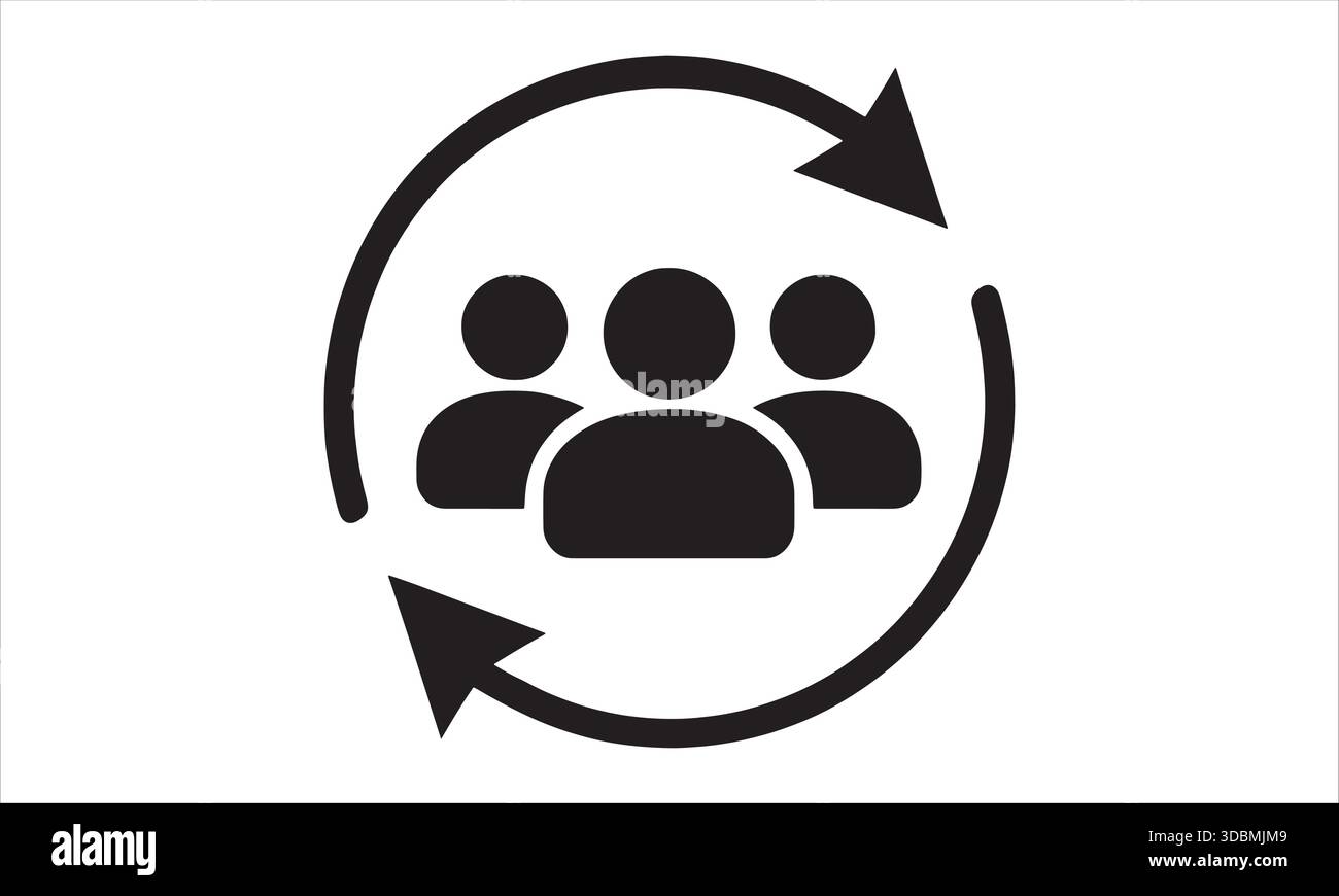 Team Collaboration Arrow Icon Workflow Communication Symbol Stock Vector