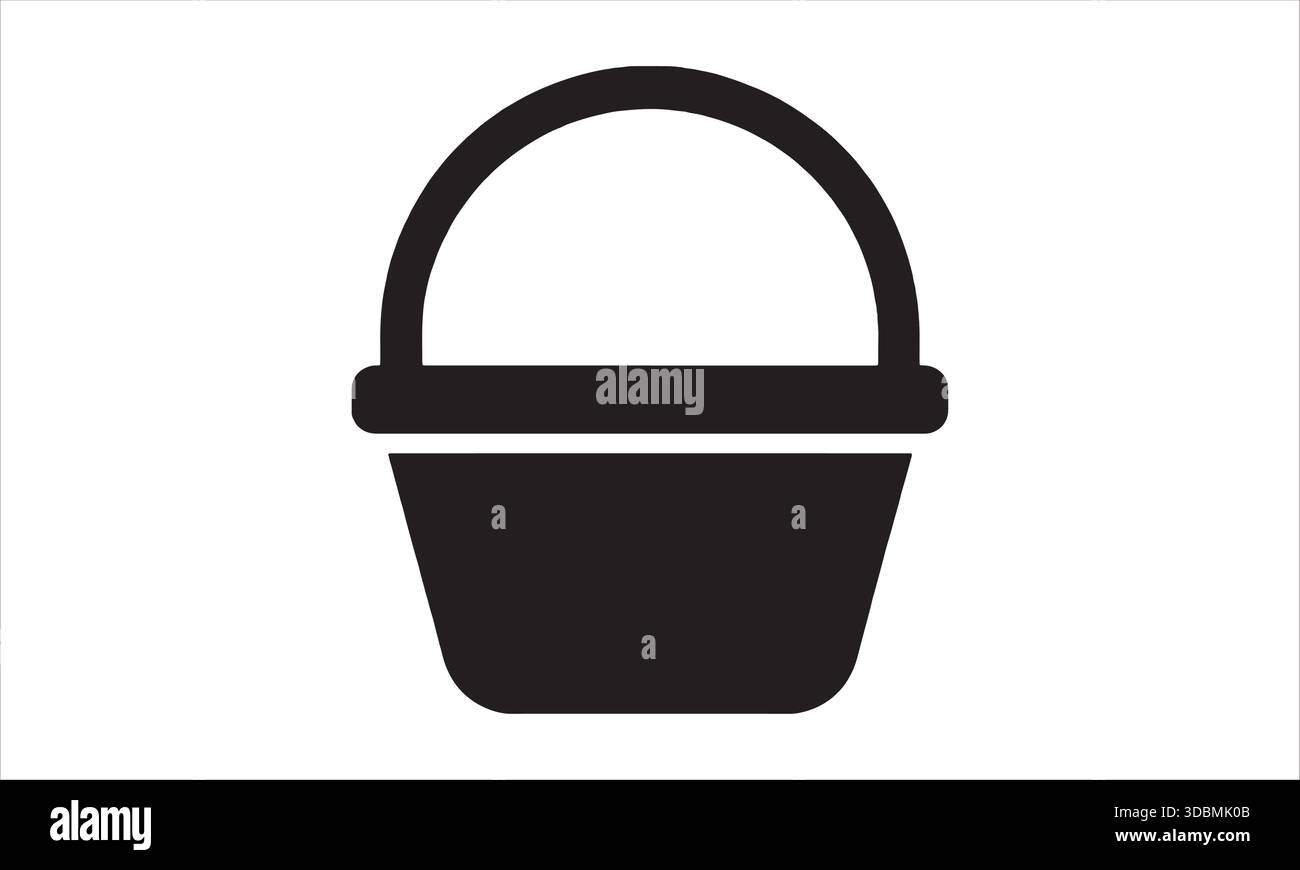 Basket Icon Silhouette Simple Storage Symbol Stock Vector