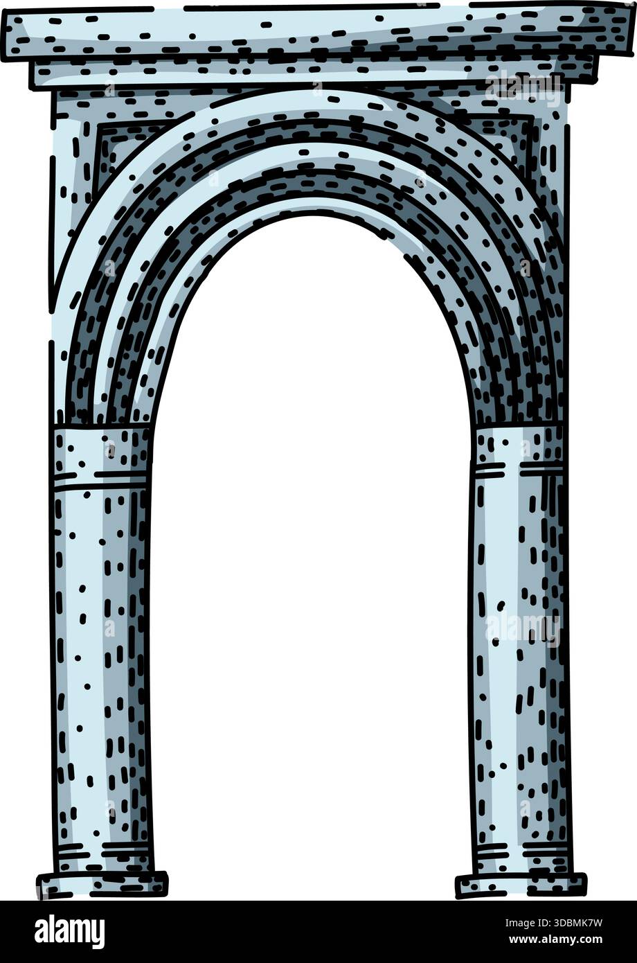 Ancient architectural arch structure with roman columns Stock Vector ...
