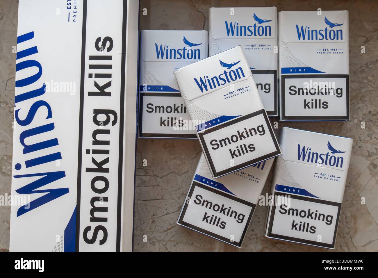 winston cigarettes types Winston cigarettes packaging hi-res stock photography and images