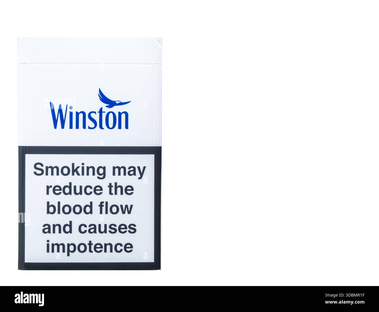 impotence cigarette packs Winston Blue cigarettes pack with warning 