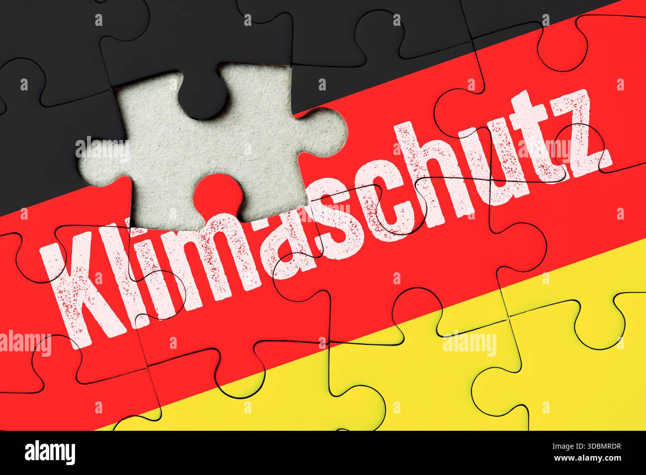 Incomplete puzzle in German national colors with the inscription ...