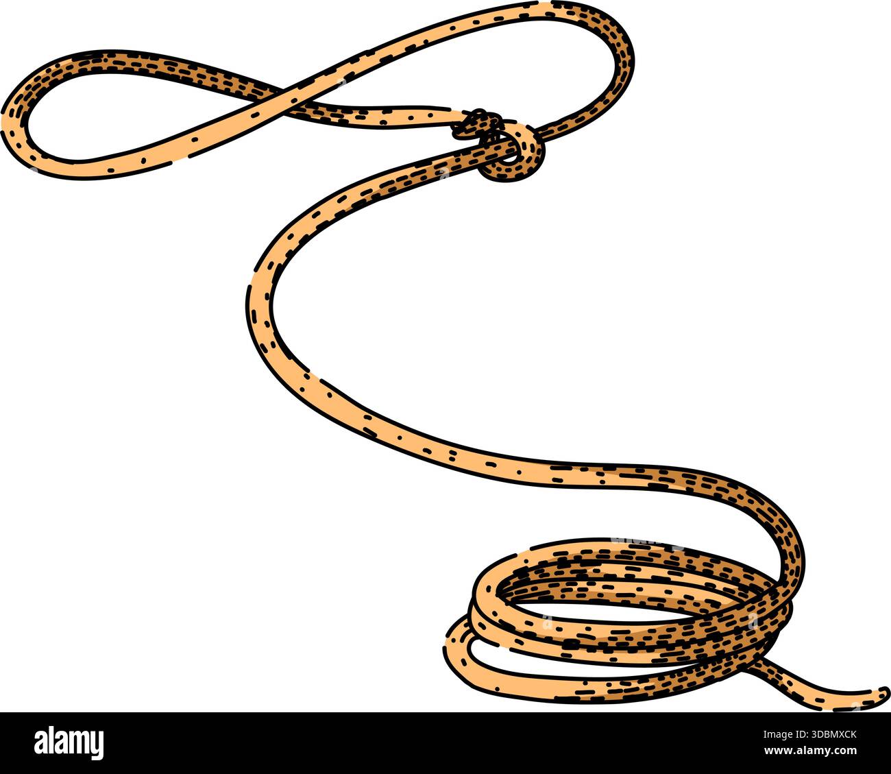 Lasso rope drawing coiling with a slip knot Stock Vector Image & Art ...