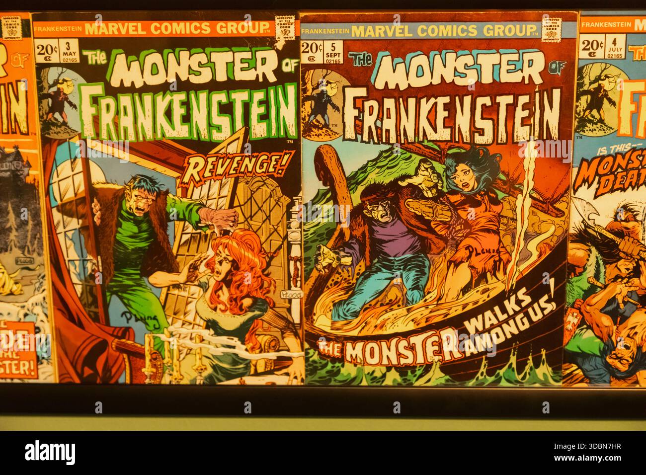 Frankenstein Library Display Display of frankenstein related memorabilia hi-res stock photography ...