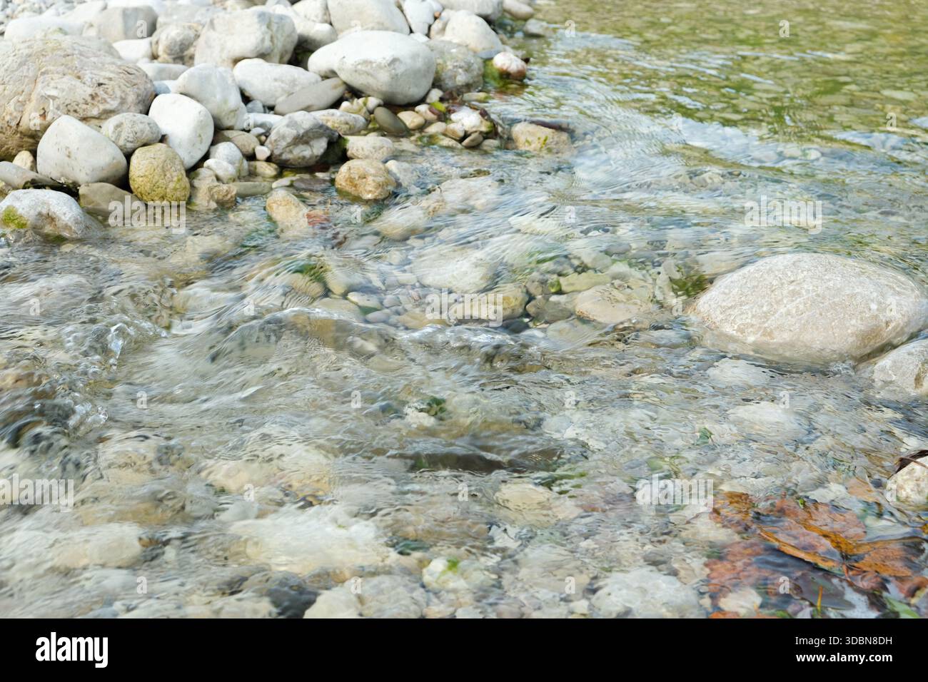 Clear Shallow River Water Flowing Over Rocks and Stones Stock Photo - Alamy