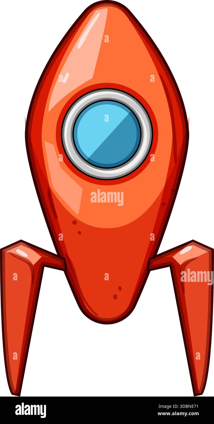 Cartoon spaceship icon for space exploration concept Stock Vector Image ...