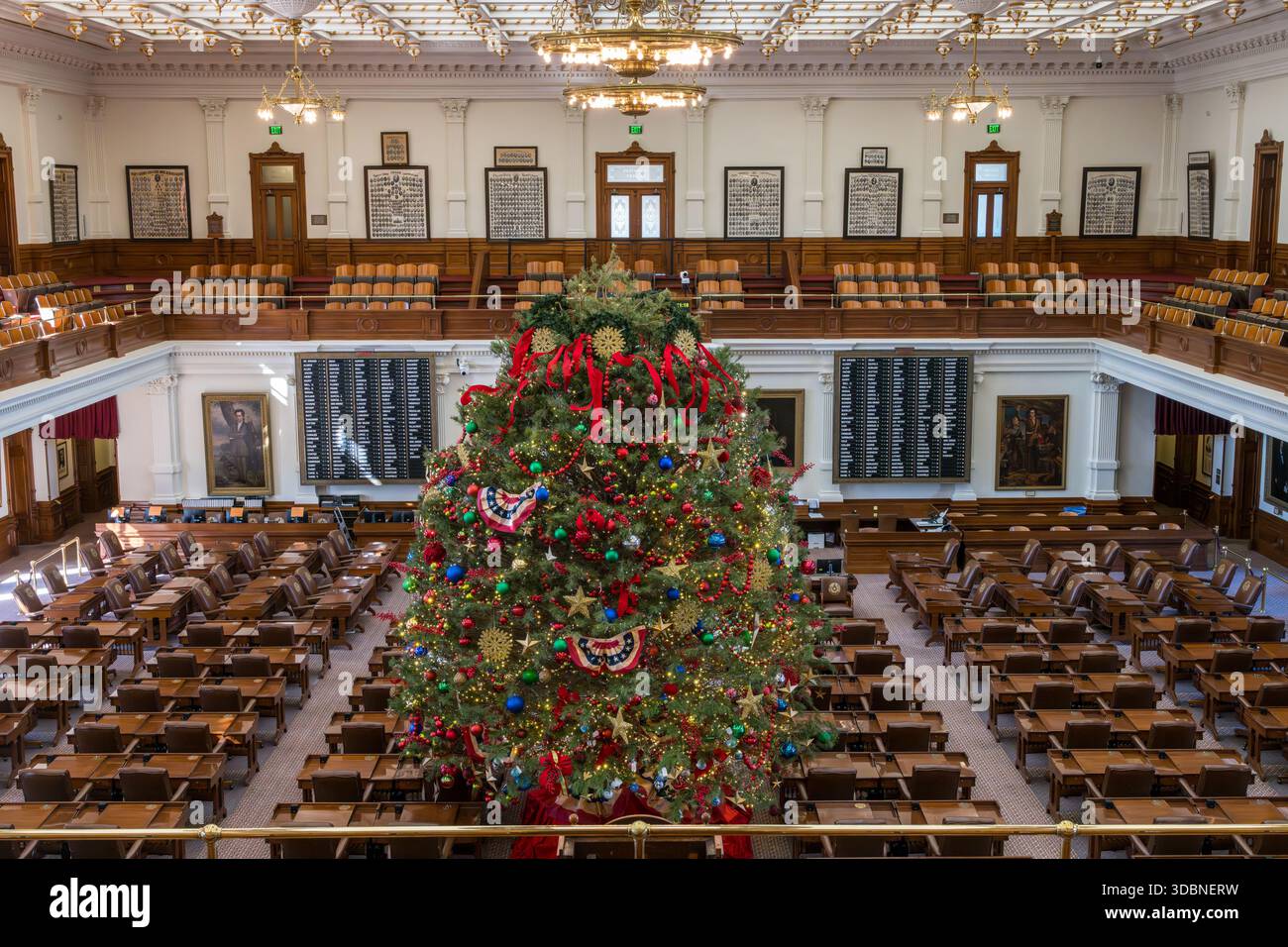 Austin, TX - 11 December 2025: Interior of the House of Representatives ...