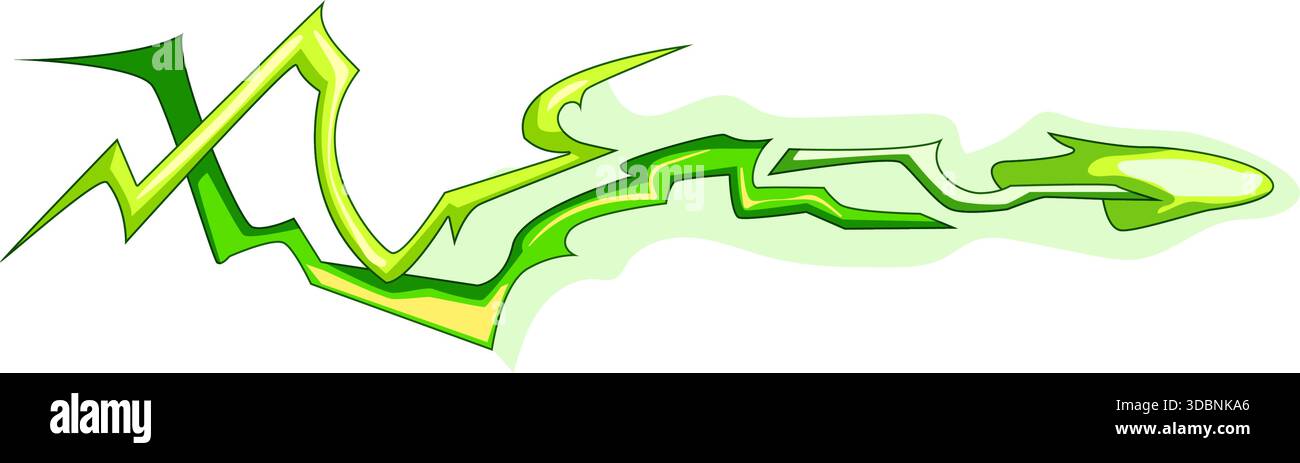 Green energy blast effect moving fast forward Stock Vector