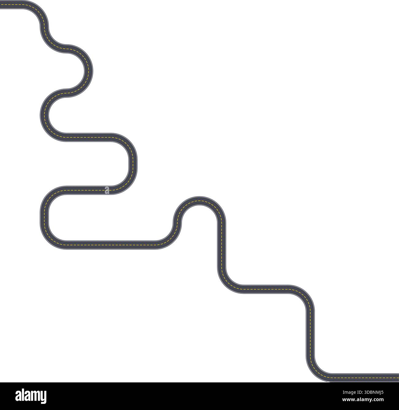 Top view street layout illustrating a squared wave path with continuous ...