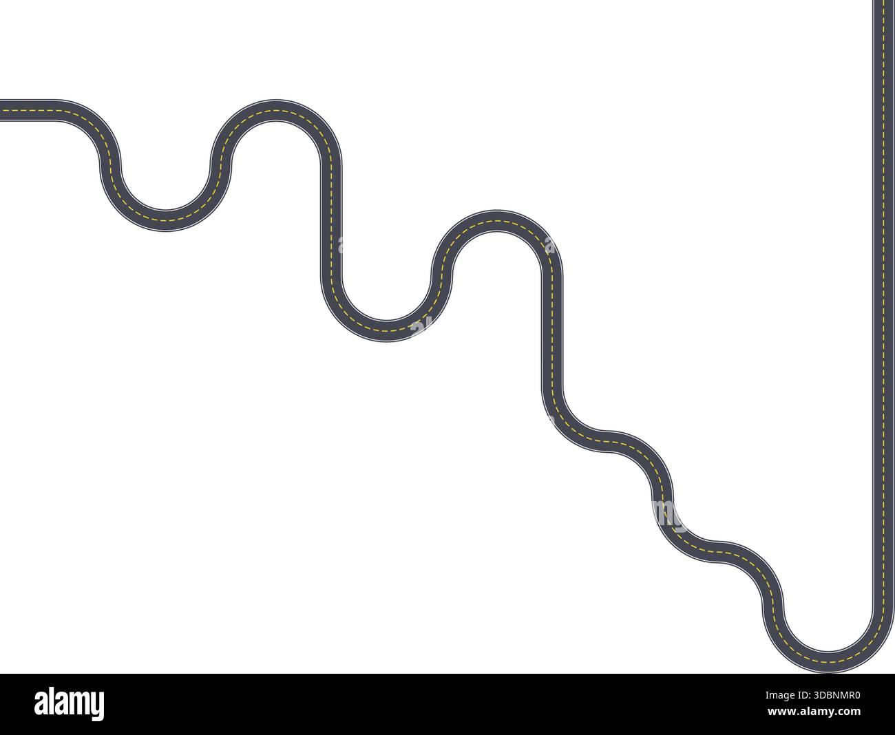 Top view road design depicting an irregular zigzag route composed of ...