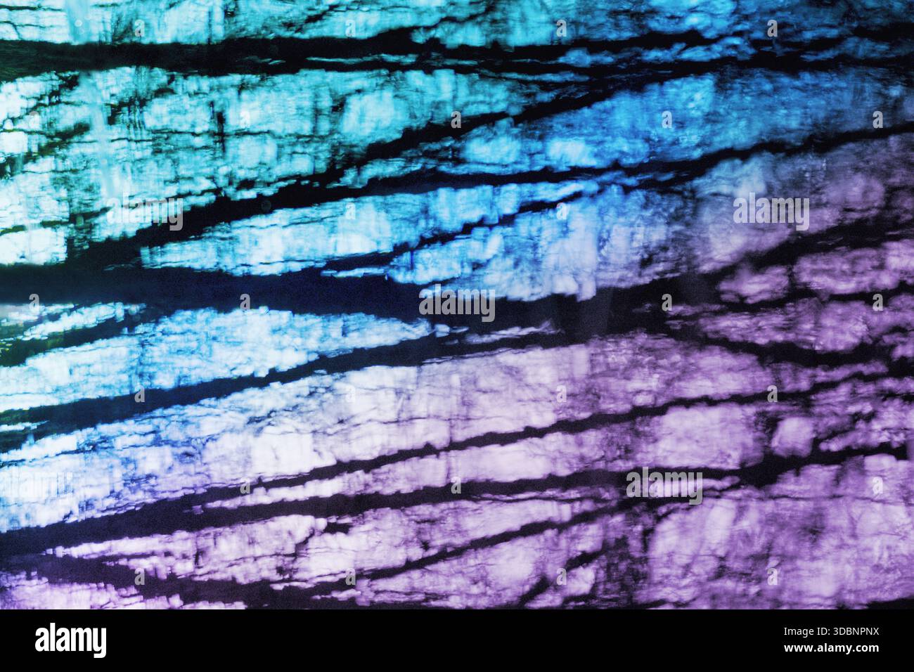 Soft abstract color gradient defocused background,  defocused water surface with tree reflection Stock Photo