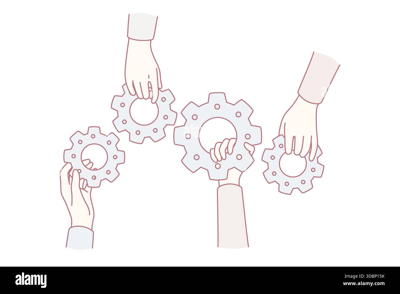 Teamwork collaboration and unity concept. Human hands of business ...
