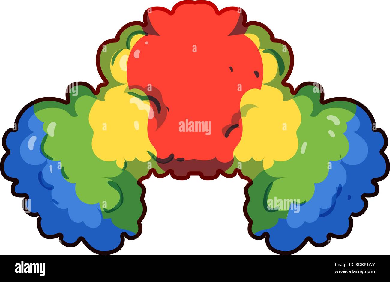 Colorful clown wig creating fun and cheerful costume concept Stock ...