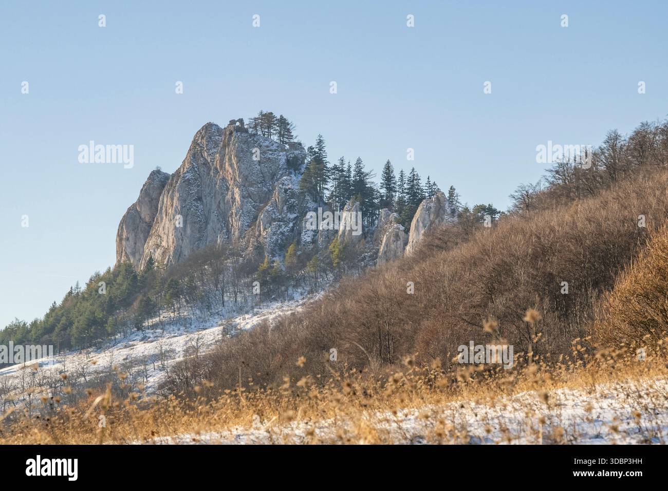 View on the mountains on a sunny day in winter, Vapec, Horna Poruba, Slovakia Stock Photo