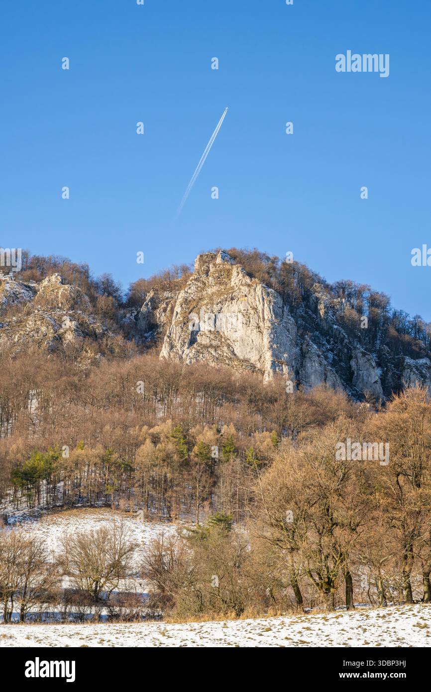 View on the mountains on a sunny day in winter, Vapec, Horna Poruba, Slovakia Stock Photo