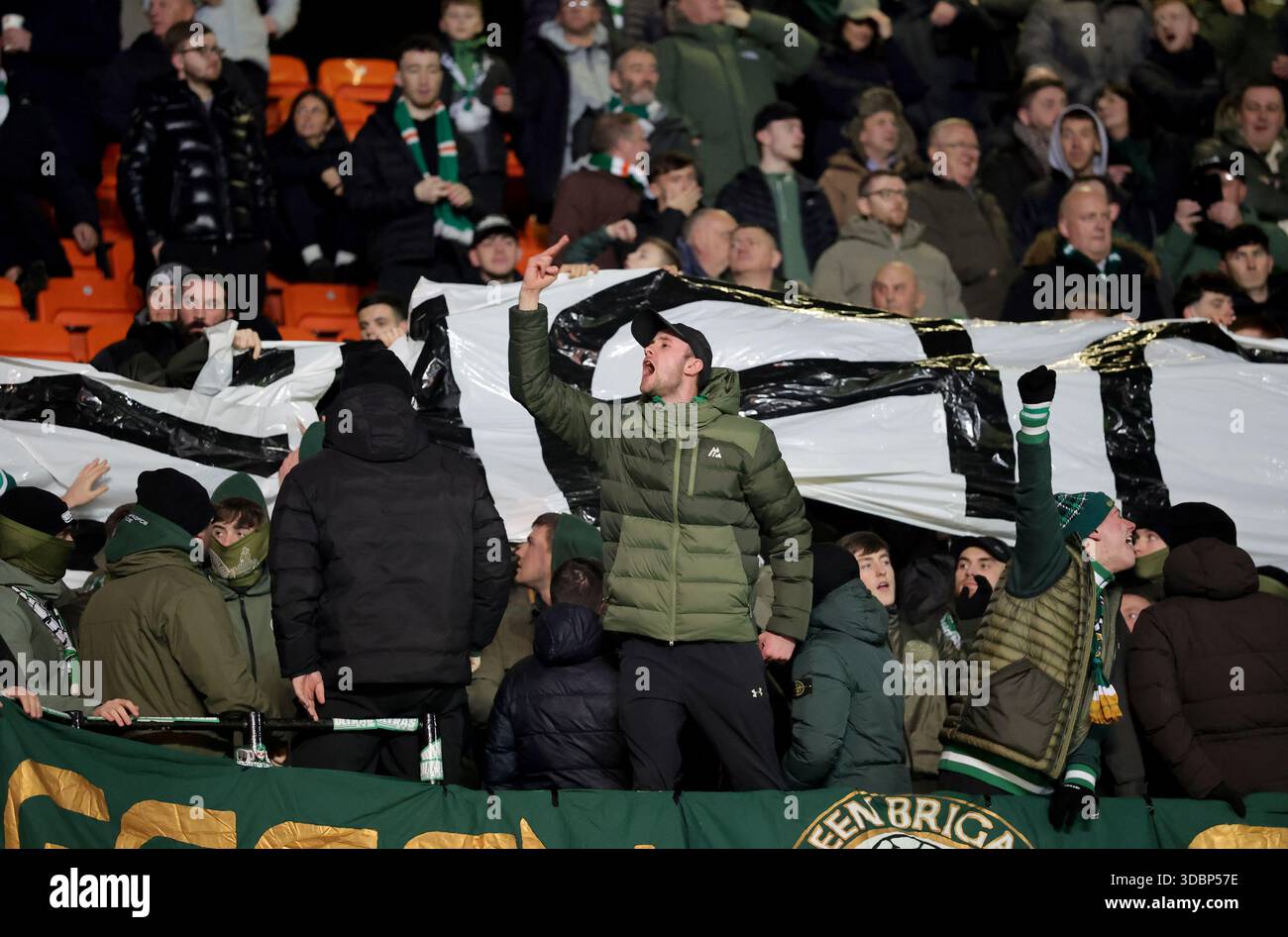 Celtic fans react during the William Hill Premiership match at the ...
