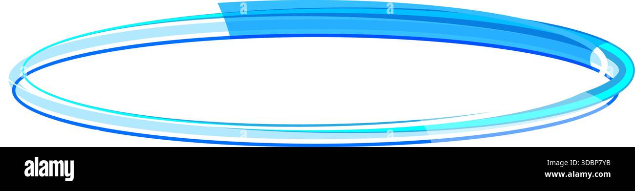 Blue abstract oval ring energy path connecting points Stock Vector