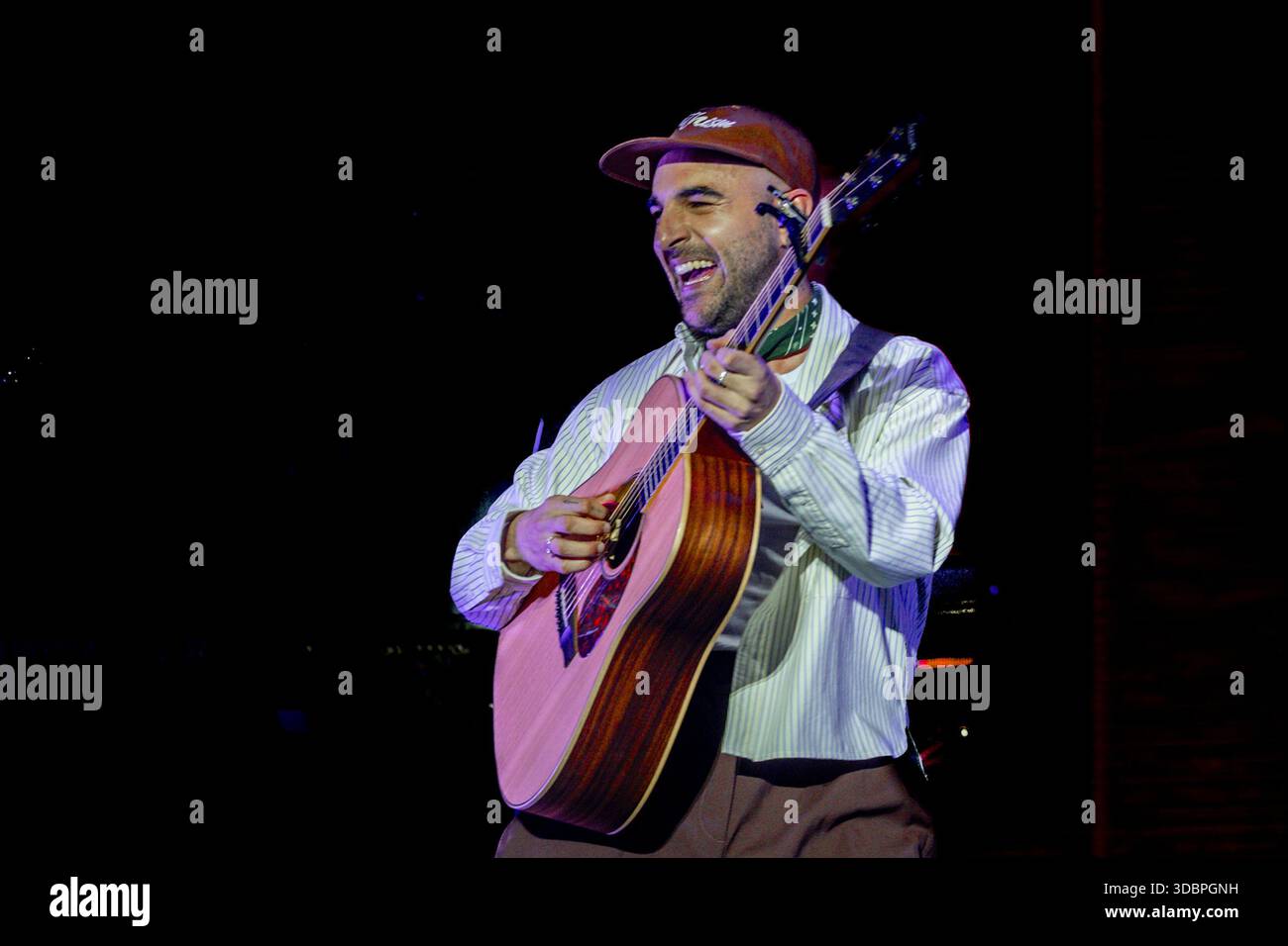 Singer Nil Moliner performs during his concert at the Movistar Arena on ...