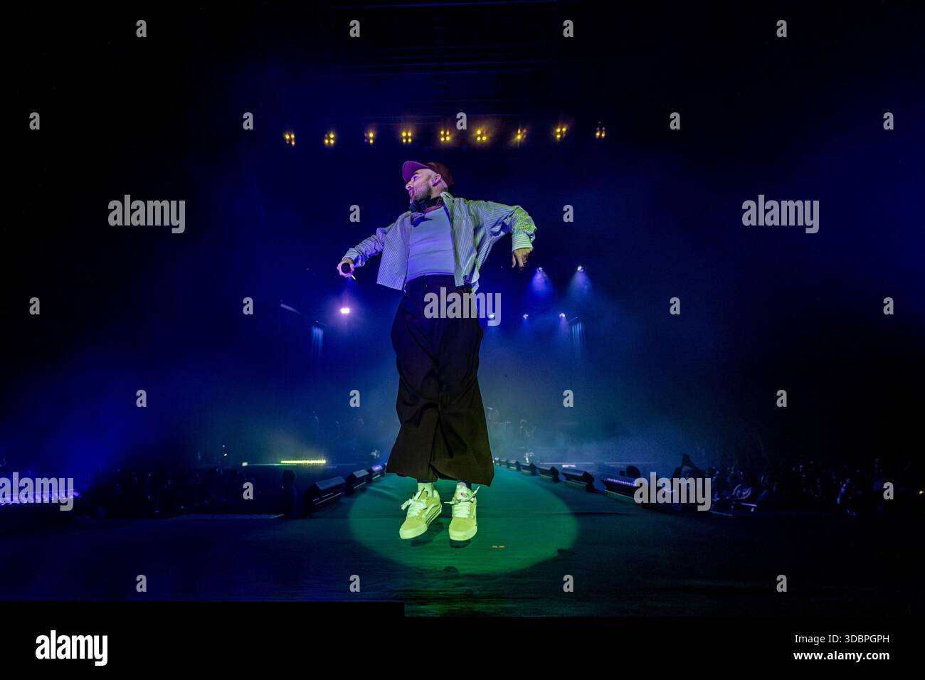 Singer Nil Moliner performs during his concert at the Movistar Arena on ...
