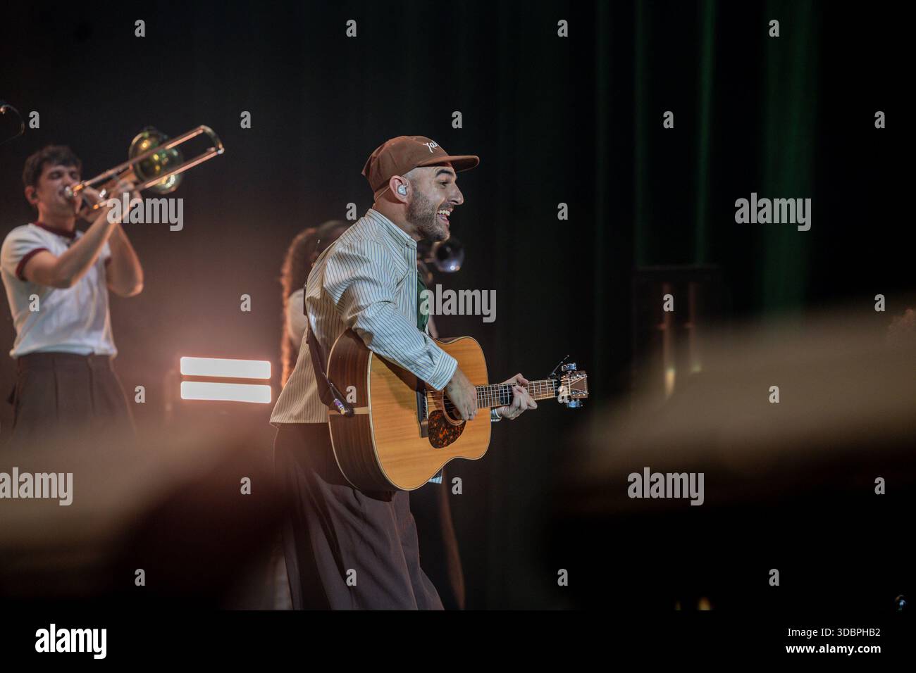 Singer Nil Moliner performs during his concert at the Movistar Arena on ...