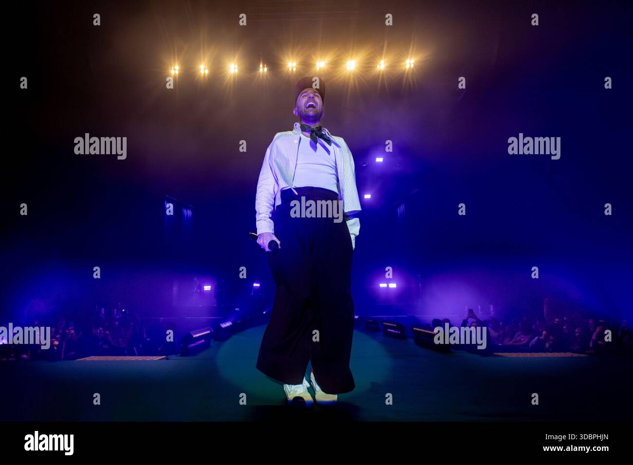 Singer Nil Moliner performs during his concert at the Movistar Arena on ...