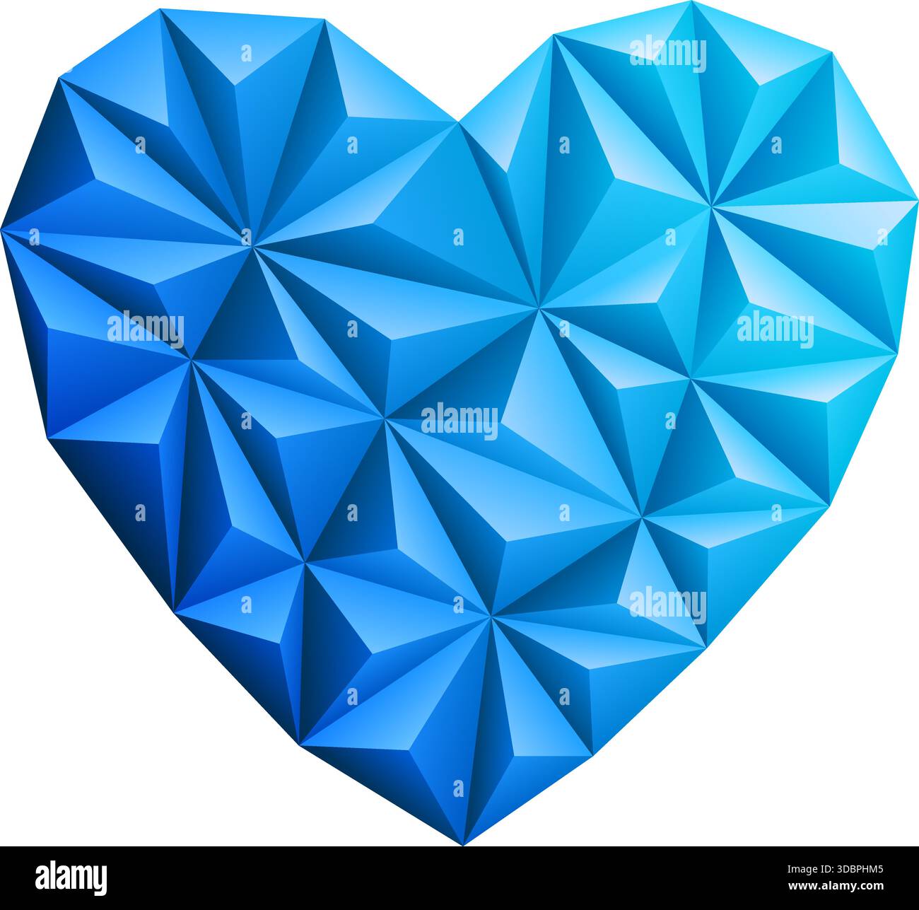 Triangle Mosaic Pattern Heart on Valentine's Day, vector isolated on white background Stock Vector