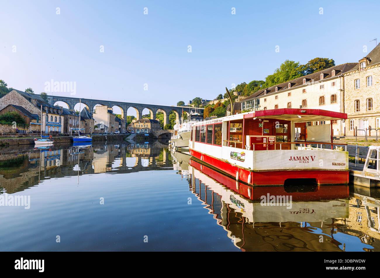 Dinant Port Port de dinan harbor and river rance with boats hi-res stock ...