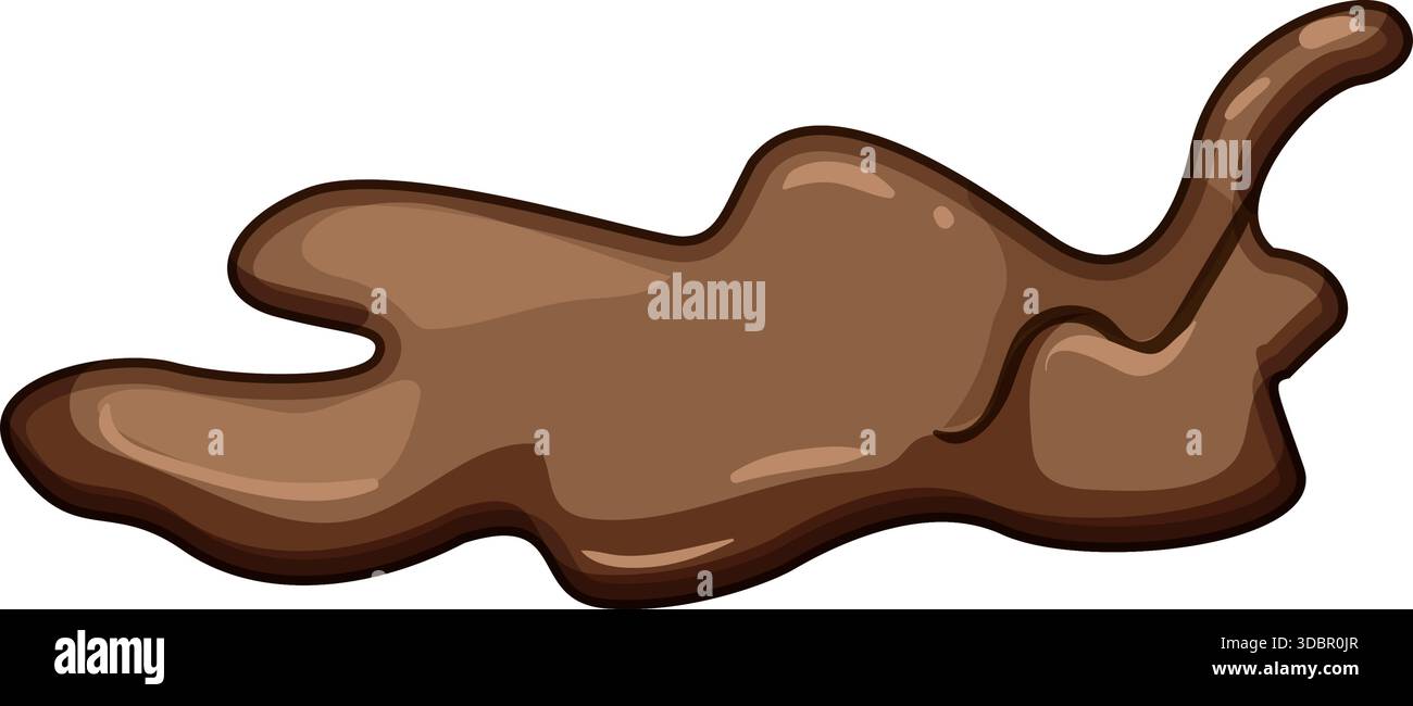 Chocolate or mud puddle flowing liquid splashing Stock Vector